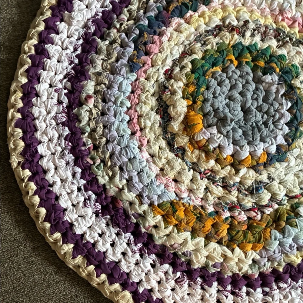 Hand Crafted Multicolor Round Door Mat